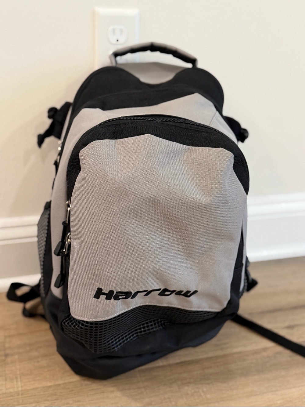 Harrow Gray Black Multi Compartment Hiking Travel Backpack Padded Straps